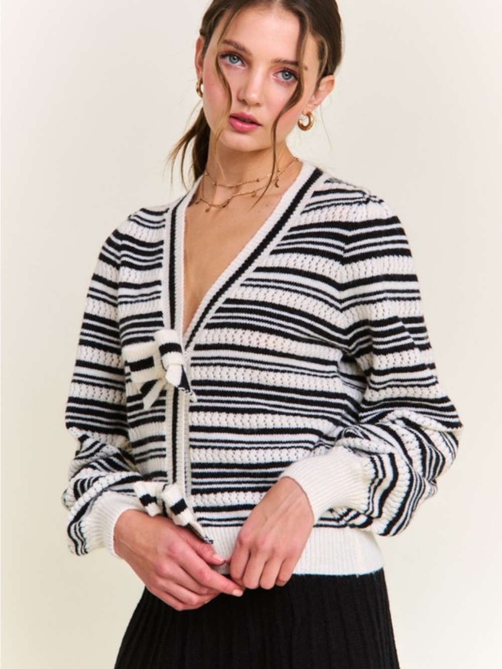 Striped Knit Cardigan - Picture 4 of 7
